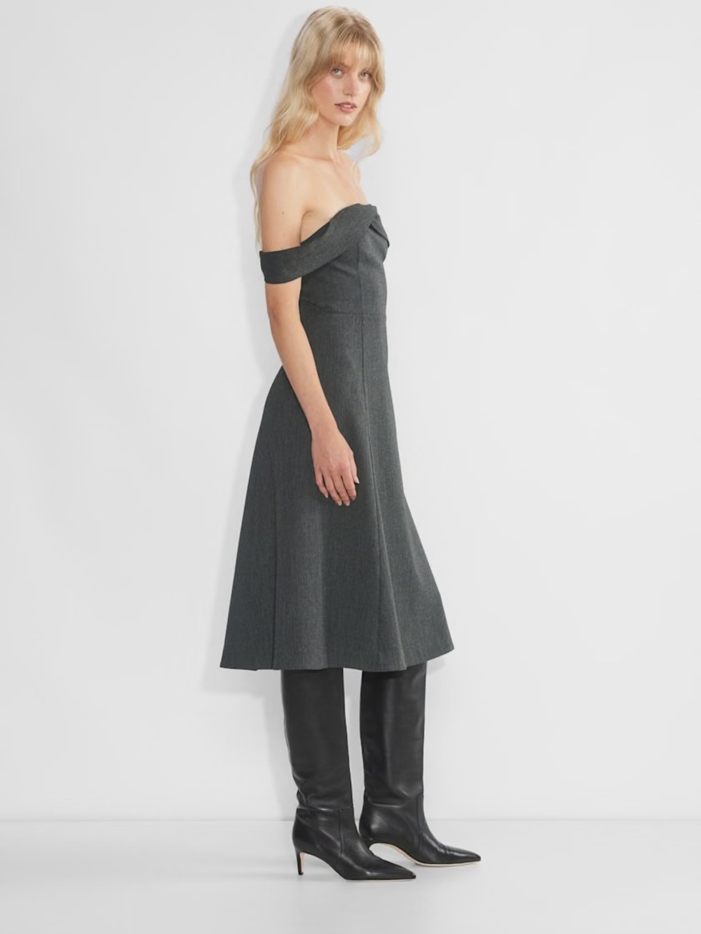 * NWT 6 * aritzia victoire dress * heathered charcoal - Picture 3 of 10
